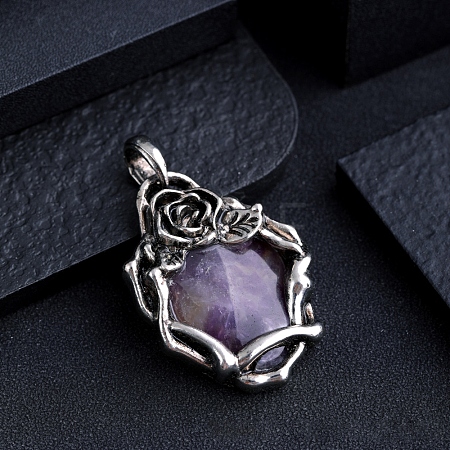 Natural Amethyst Pendants PW-WGC9437-03-1