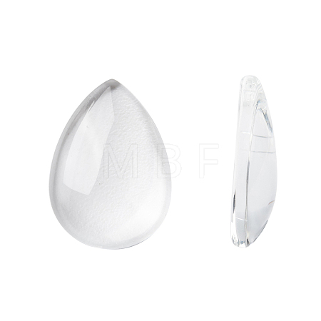 Transparent Teardrop Glass Cabochons GGLA-R024-18x13-1