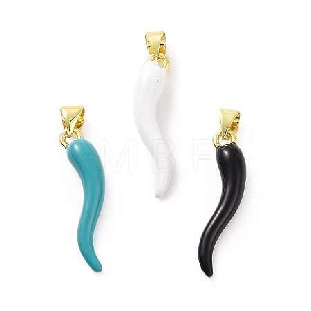 Rack Plating Brass Enamel Charms KK-C008-19G-1
