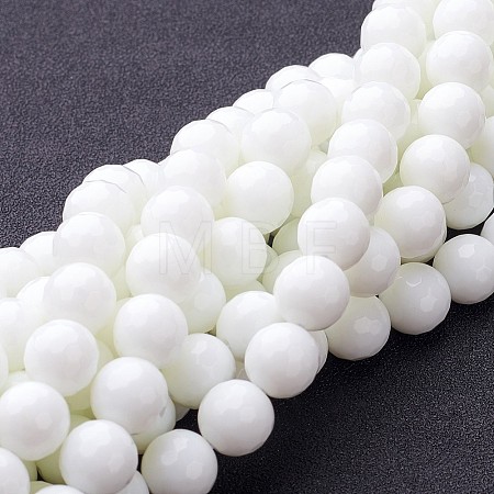 Synthetic White Agate Beads Strands G-D419-10mm-01-1