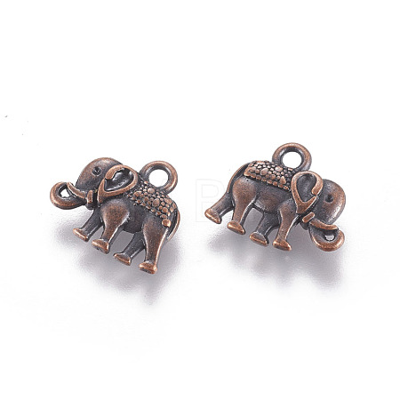 Vintage Elephant Charms PALLOY-ZN-47017-R-FF-1