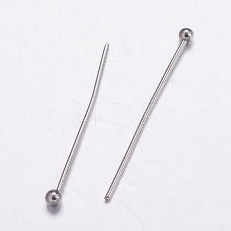 Tarnish Resistant 304 Stainless Steel Ball Head Pins STAS-K146-045-25x0.6mm-1