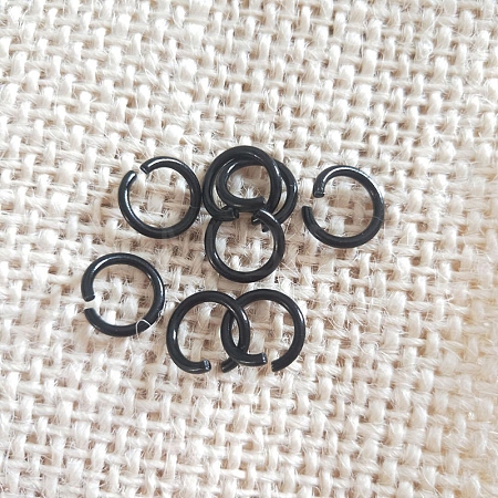 Baking Paint Iron Open Jump Rings PW-WG12539-10-1