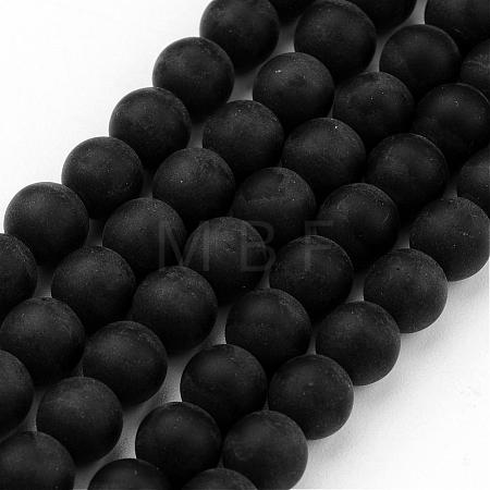 Frosted Glass Bead Strands GLAA-G016-10mm-02-1