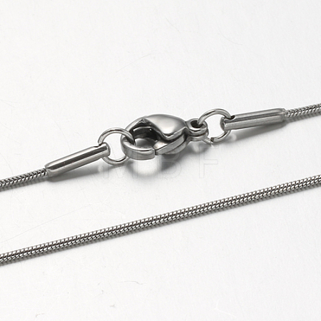 Tarnish Resistant 304 Stainless Steel Snake Chains Necklaces STAS-F094-23P-1