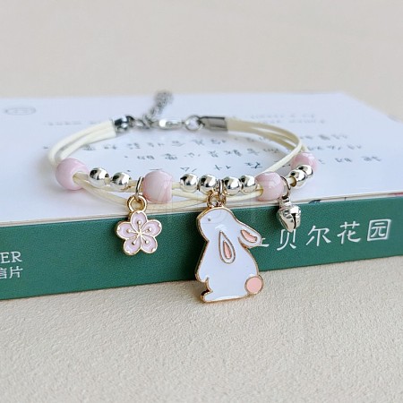 Cute Cartoon Alloy Enamel Multi-strand Charm Bracelets WG000A8-01-1