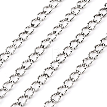 Non-Tarnish 3.28 Feet 304 Stainless Steel Curb Chains X-CHS-Q001-22-1