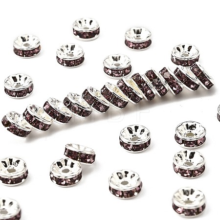 Brass Grade A Rhinestone Spacer Beads RSB038NF-16-1