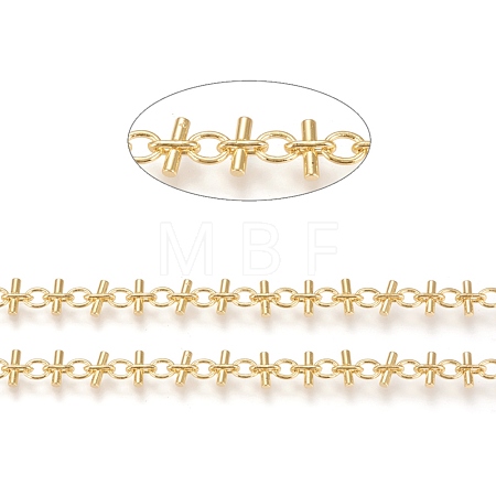 Brass Handmade Link Chains X-CHC-M019-07G-1