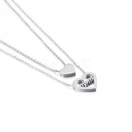 Mother's Day 304 Stainless Steel Double Layer Necklaces WG4BB53-02-1