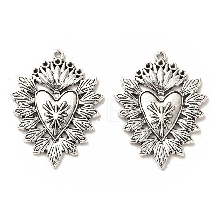 Tibetan Style Alloy Pendants Rhinestone Setting FIND-C043-025AS-1
