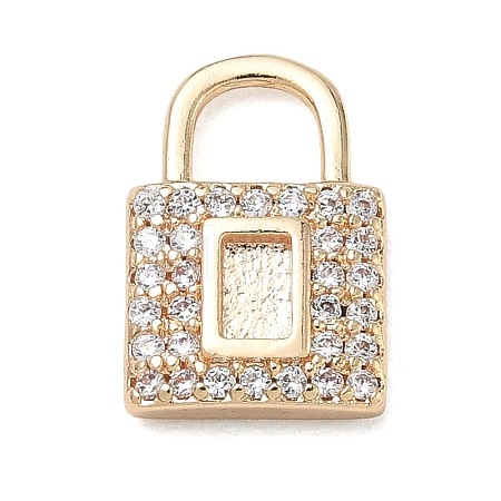 Brass Micro Pave Clear Cubic Zirconia Charms CU-CBAFF5B-14G-1