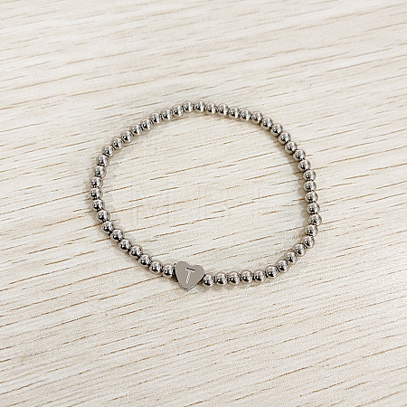 304 Stainless Steel Beads Stretch Bracelets for Women FS-WGC4F34-20-1