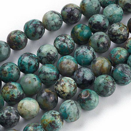 Natural African Turquoise(Jasper) Beads Strands TURQ-G037-8mm-1