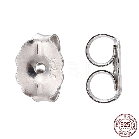 Anti-Tarnish Rhodium Plated Sterling Silver Ear Nuts X-STER-E041-11B-1
