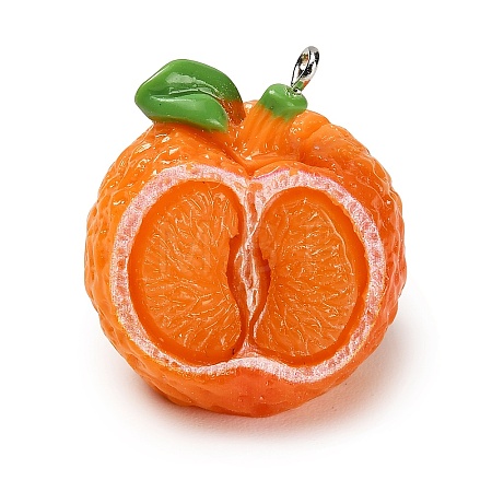 Opaque Resin Imitation Fruit Pendants RESI-H045-01A-01-1