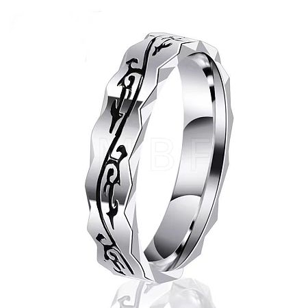 Dragon Pattern 201 Stainless Steel Finger Rings for Men FS-WG77ECB-01-1