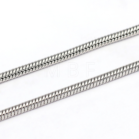 Tarnish Resistant 3.28 Feet 304 Stainless Steel Snake Chains X-CHS-L001-163-2mm-1