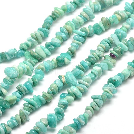 Natural Amazonite Chip Beads Strands G-M205-64A-1