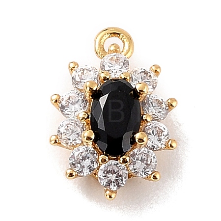 Eco-Friendly Brass Micro Pave Cubic Zirconia Charms ZIRC-C027-12G-07-RS-1