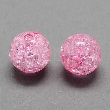 Transparent Crackle Acrylic Beads CACR-R008-8mm-01-1
