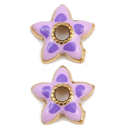 304 Stainless Steel Enamel Bead Cap SA-CBAA937-12G-02-1