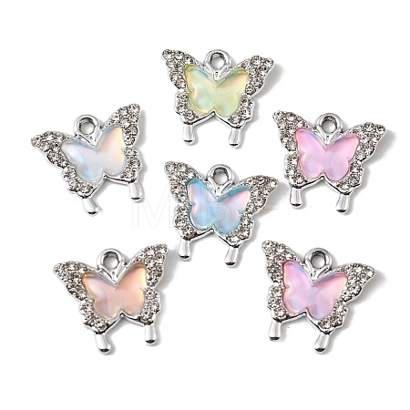 UV Plating Alloy Glass Pendants FIND-K032-46P-1
