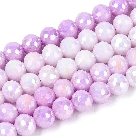 Anti-Tarnish Electroplate Glass Beads Strands GLAA-N056-6mm-03-1
