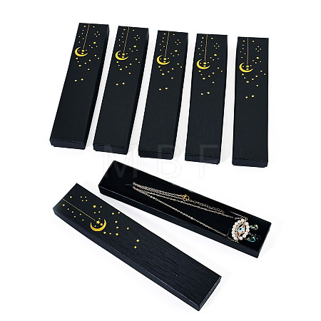 Gold Stamping Moon Printed Cardboard Paper Jewelry Necklace Packaging Boxes CON-TAC0071-004A-1