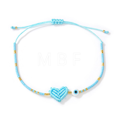 Glass Seed Bead & Glass Braided Bead Bracelets PP1183-6-1