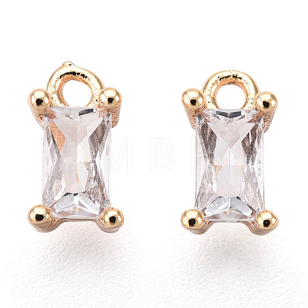 Brass Cubic Zirconia Charms X1-KK-S350-367N-1
