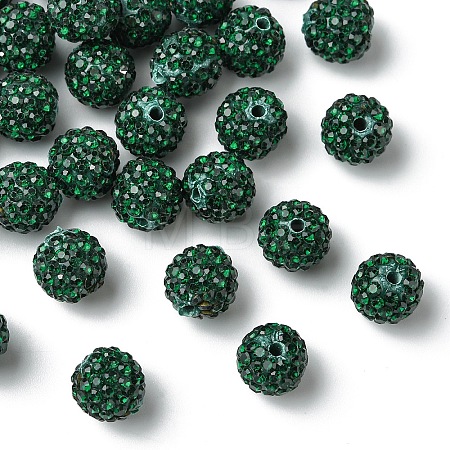 30Pcs Pave Disco Ball Beads RB-YW0001-14D-1