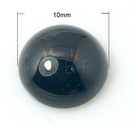 Natural Dyed & Heated Black Agate Cabochons X-G-BA10x5-1