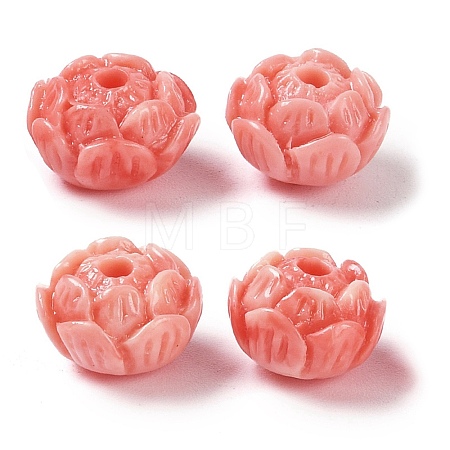 Synthetic Coral Dyed Carved Beads SHEL-H005-18-1
