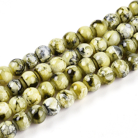 Baking Paint Glass Beads Strands DGLA-N003-4mm-A04-1