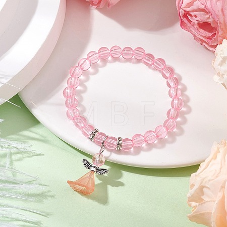 Transparent Plastic Beaded Stretch Bracelets for Children BJEW-JB11507-01-1
