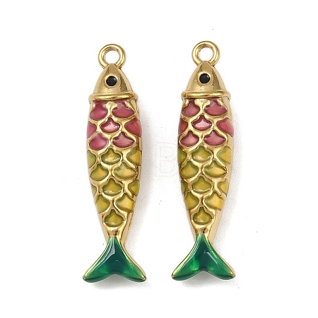 304 Stainless Steel Enamel Pendants STAS-C150-01E-1