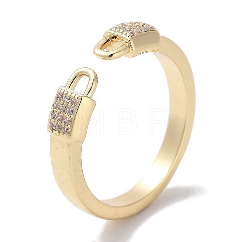 Brass Micro Pave Cubic Zirconia Cuff Rings RJEW-G310-04G-1