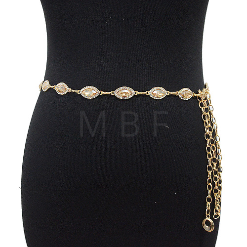 Alloy Rhinestone Horse Eye Link Waist Chains WGF5282-10-1