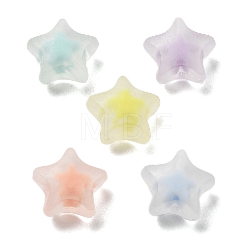 Frosted Transparent Acrylic Beads OACR-A032-13B-1