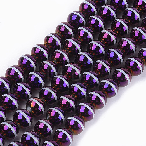 Electroplate Glass Beads Strands EGLA-T012-01A-1
