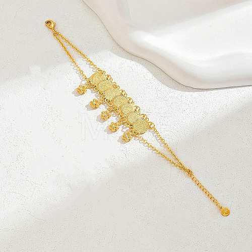 Brass Coin Link Bracelets PV7536-1-1