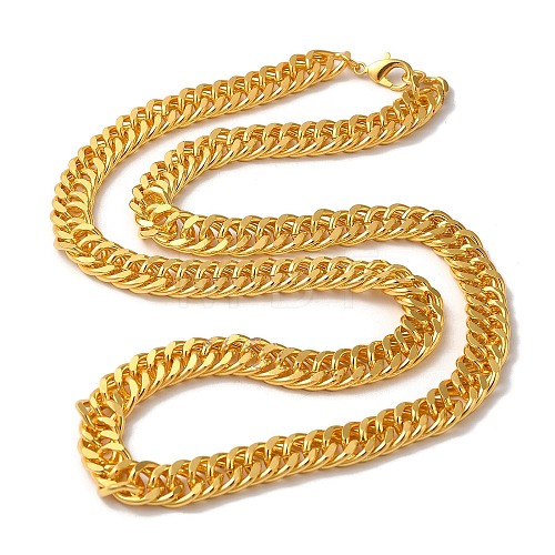 Iron Cuban Link Chain Necklaces for Women Men NJEW-A028-01D-G-1