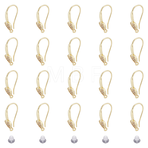 10 Pairs Rack Plating Brass Micro Pave Cubic Zirconia Earrings Hooks FIND-DC0003-48-1