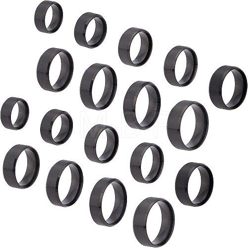 DICOSMETIC 18Pcs 9 Size 201 Stainless Steel Plain Band Ring for Men Women RJEW-DC0001-07A-1