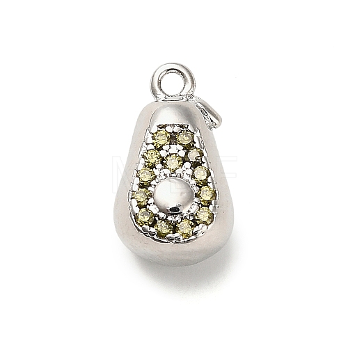 Brass Micro Pave Cubic Zirconia Pendants KK-L229-001P-09-1