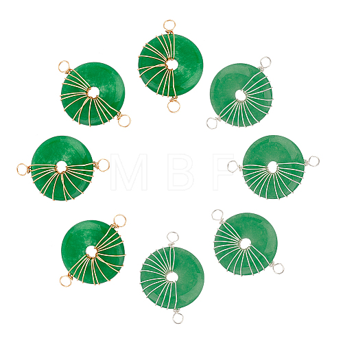 8Pcs 2 Colors Natural Malaysia Jade Connector Charms FIND-AR0003-05-1