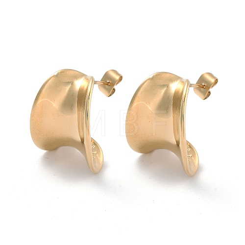 Ion Plating(IP) 304 Stainless Steel Stud Earrings EJEW-K281-08G-1