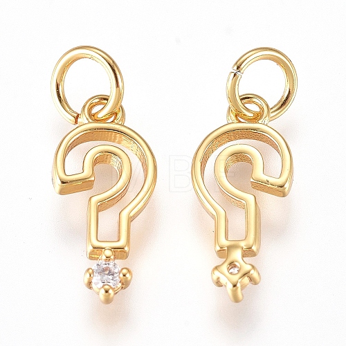Brass Punctuation Charms X-ZIRC-L070-84G-1