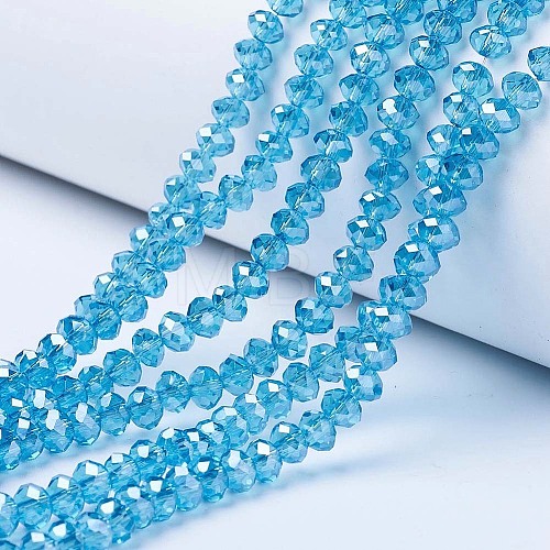 Electroplate Glass Beads Strands X-EGLA-A034-T10mm-A13-1